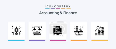 Ilustración de Accounting And Finance Glyph 5 Icon Pack Including coins. money. dashboard. business. money. Creative Icons Design - Imagen libre de derechos