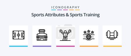 Illustration for Sports Atributes And Sports Training Line 5 Icon Pack Including sport. flag. pitch. corner. foam. Creative Icons Design - Royalty Free Image