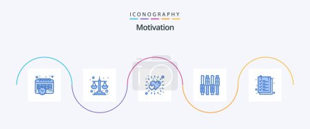 Illustration for Motivation Blue 5 Icon Pack Including text sheet. sheet. brightness. document. editing - Royalty Free Image