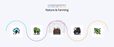 Ilustración de Nature And Farming Line Filled Flat 5 Icon Pack Including green. truck. agriculture. farming. agriculture - Imagen libre de derechos