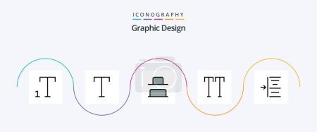Téléchargez les illustrations : Design Line Filled Flat 5 Icon Pack Including . all. left - en licence libre de droit