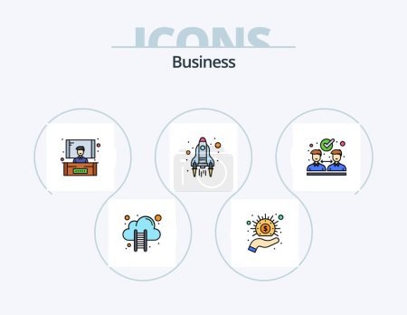 Illustration for Business Line Filled Icon Pack 5 Icon Design. protection. working. achievement. discussion. chat - Royalty Free Image