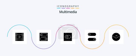 Ilustración de Multimedia Glyph 5 Icon Pack Including . toggle. - Imagen libre de derechos