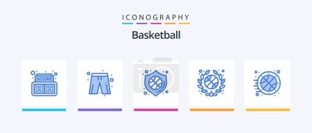 Ilustración de Basketball Blue 5 Icon Pack Including time. game. security. basketball. basketball. Creative Icons Design - Imagen libre de derechos