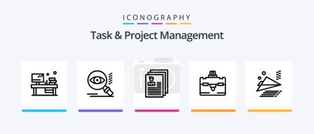 Ilustración de Task And Project Management Line 5 Icon Pack Including idea. circle. dollar. business. speaker. Creative Icons Design - Imagen libre de derechos