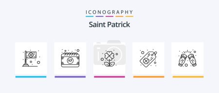 Illustration for Saint Patrick Line 5 Icon Pack Including celebration. cake. patrick. flower. hair. Creative Icons Design - Royalty Free Image