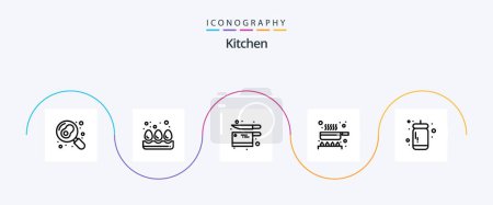 Téléchargez les illustrations : Kitchen Line 5 Icon Pack Including sauce. ketchup. kitchen. kitchen. food - en licence libre de droit