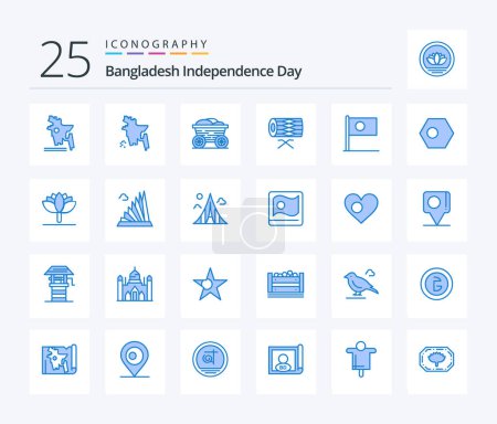 Illustration for Bangladesh Independence Day 25 Blue Color icon pack including bangladesh. asian. food. st. irish - Royalty Free Image