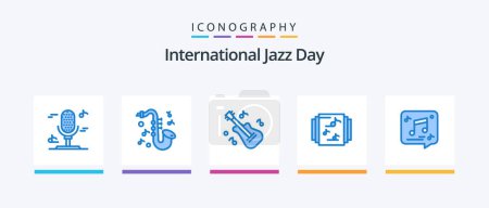 Téléchargez les illustrations : International Jazz Day Blue 5 Icon Pack Including . music. music. multimedia. chat. Creative Icons Design - en licence libre de droit