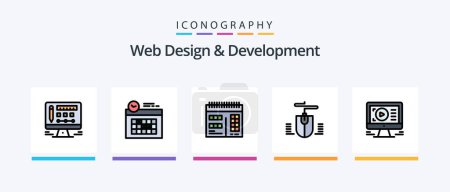 Illustration for Web Design And Development Line Filled 5 Icon Pack Including monitor. design . design. application . design. Creative Icons Design - Royalty Free Image