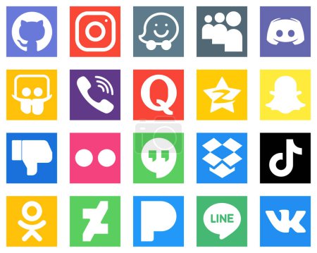 Téléchargez les illustrations : 20 Minimalist Social Media Icons such as tencent; question; text; quora and rakuten icons. Professional and high definition - en licence libre de droit