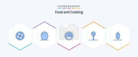Illustration for Food 25 Blue icon pack including vegetable. pea. donut. food. gastronomy - Royalty Free Image