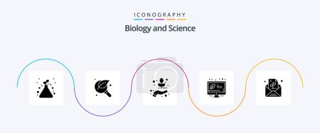 Illustration for Biology Glyph 5 Icon Pack Including message. efficient. search. ecology. biology - Royalty Free Image