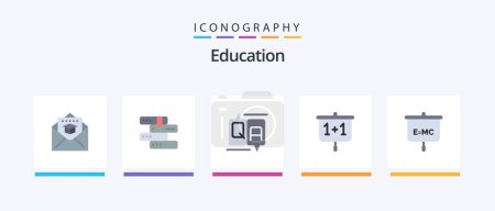 Illustration for Education Flat 5 Icon Pack Including education. school. chat. presentation. chart. Creative Icons Design - Royalty Free Image