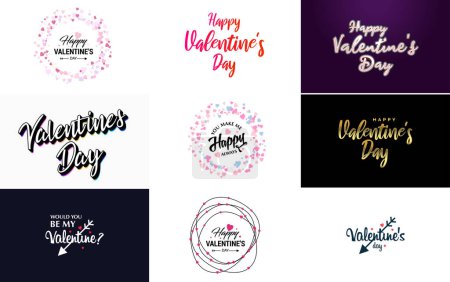 Téléchargez les illustrations : Happy Valentine's Day typography poster with handwritten calligraphy text. isolated on white background vector illustration - en licence libre de droit