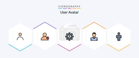 Illustration for User 25 FilledLine icon pack including people. avatar. controls. person. human - Royalty Free Image