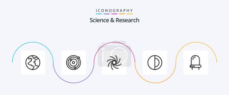 Illustration for Science Line 5 Icon Pack Including . light. universe. led. sun - Royalty Free Image