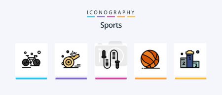 Ilustración de Sports Line Filled 5 Icon Pack Including ping pong. sport. play. racket. timer. Creative Icons Design - Imagen libre de derechos