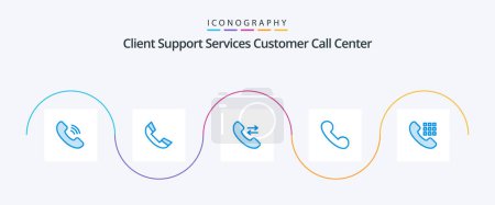 Illustration for Call Blue 5 Icon Pack Including . phone. call. dial. telephone - Royalty Free Image