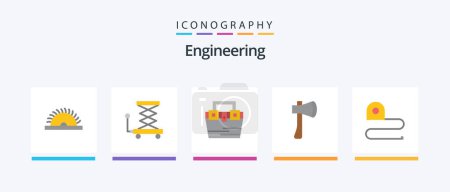 Illustration for Engineering Flat 5 Icon Pack Including building. axe. bag. ax tool. toolkit. Creative Icons Design - Royalty Free Image