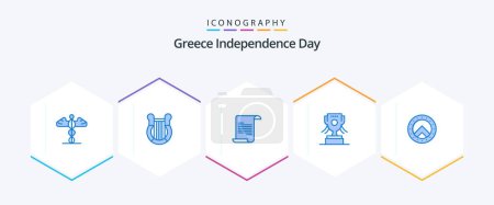 Ilustración de Greece Independence Day 25 Blue icon pack including greece. shield. nation. ireland. award - Imagen libre de derechos