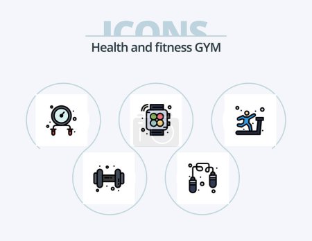 Illustration for Gym Line Filled Icon Pack 5 Icon Design. sport. dumbbell. gym. sportive. equipment - Royalty Free Image