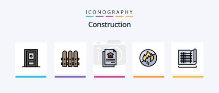 Illustration for Construction Line Filled 5 Icon Pack Including . construction. develop. window. document. Creative Icons Design - Royalty Free Image