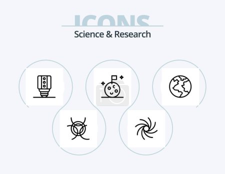 Téléchargez les illustrations : Science Line Icon Pack 5 Icon Design. . planet. space - en licence libre de droit