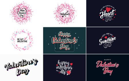 Illustration for Happy Women's Day lettering typography poster with heart International Woman's Day invitation design - Royalty Free Image