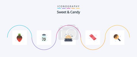 Téléchargez les illustrations : Sweet And Candy Flat 5 Icon Pack Including lollipop. marshmallow. sweets. candy. sweets - en licence libre de droit