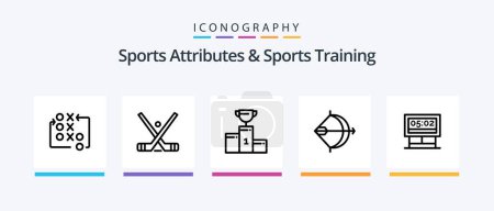Illustration for Sports Atributes And Sports Training Line 5 Icon Pack Including fan. attribute. shoot. air. cup. Creative Icons Design - Royalty Free Image