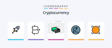 Téléchargez les illustrations : Cryptocurrency Line Filled 5 Icon Pack Including coin . decreed . crypto . alternative currency. Creative Icons Design - en licence libre de droit