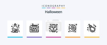 Illustration for Halloween Line 5 Icon Pack Including cauldron. vampire. avatar. teeth. halloween. Creative Icons Design - Royalty Free Image