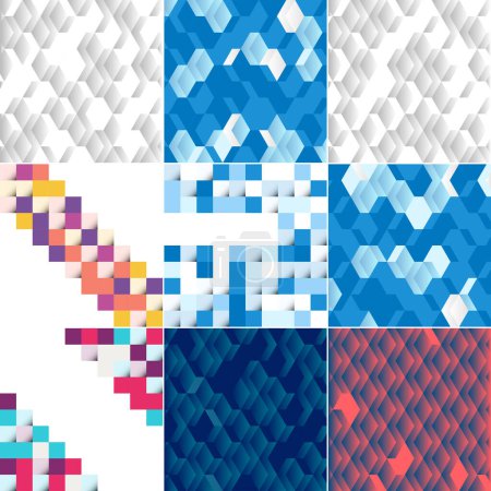 Téléchargez les illustrations : Vector illustration of abstract squares as a background design suitable for use in posters. flyers; pack of 13 - en licence libre de droit
