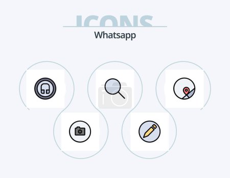Ilustración de Whatsapp Line Filled Icon Pack 5 Icon Design. basic. ui. man. basic. search - Imagen libre de derechos
