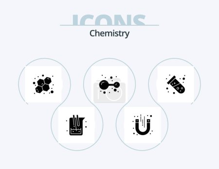 Ilustración de Chemistry Glyph Icon Pack 5 Icon Design. test. lab. magnetic. molecule. atoms - Imagen libre de derechos