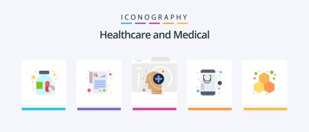 Illustration for Medical Flat 5 Icon Pack Including laboratory. chemistry. medical. online. medical. Creative Icons Design - Royalty Free Image