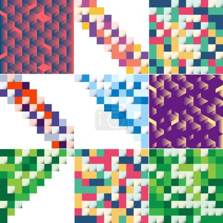 Illustration for Vector illustration of abstract squares suitable as a background design for posters. flyers. covers. brochures; pack of 9 available - Royalty Free Image