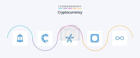 Téléchargez les illustrations : Cryptocurrency Blue 5 Icon Pack Including blockchain. crypto currency. lykke. crypto. byetball - en licence libre de droit