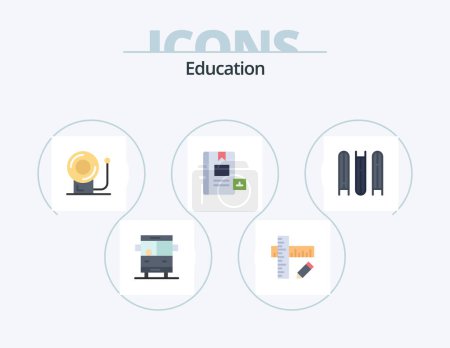 Ilustración de Education Flat Icon Pack 5 Icon Design. learning. education. e. - Imagen libre de derechos