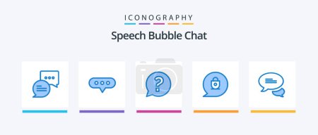 Illustration for Chat Blue 5 Icon Pack Including . texting. question. messaging. locked. Creative Icons Design - Royalty Free Image