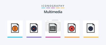 Ilustración de Multimedia Line Filled 5 Icon Pack Including . file. selected. complete. Creative Icons Design - Imagen libre de derechos
