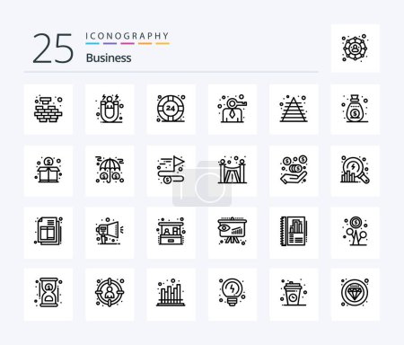 Illustration for Business 25 Line icon pack including finance. person. help. modern. business - Royalty Free Image