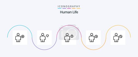 Téléchargez les illustrations : Human Line 5 Icon Pack Including electricity. avatar. heart. standby. energy - en licence libre de droit