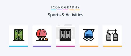 Illustration for Sports and Activities Line Filled 5 Icon Pack Including football. game. focus. equipment. activities. Creative Icons Design - Royalty Free Image