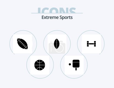 Illustration for Sport Glyph Icon Pack 5 Icon Design. . surf. - Royalty Free Image