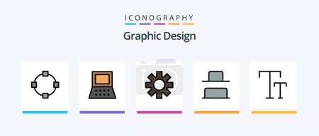 Ilustración de Design Line Filled 5 Icon Pack Including . cursor. quotes. Creative Icons Design - Imagen libre de derechos