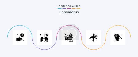 Illustration for Coronavirus Glyph 5 Icon Pack Including runny. allergy. cruise. not allow. travel - Royalty Free Image
