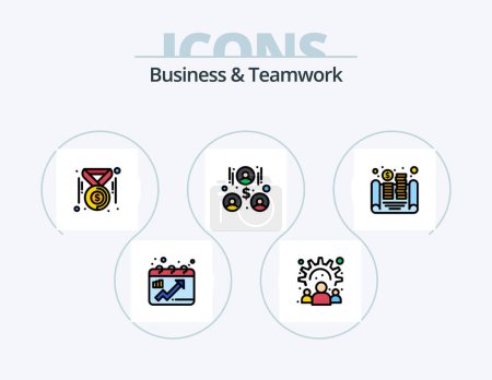 Ilustración de Business And Teamwork Line Filled Icon Pack 5 Icon Design. rating. premium. event. work. idea - Imagen libre de derechos