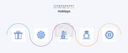Illustration for Holidays Blue 5 Icon Pack Including . diamond. location - Royalty Free Image